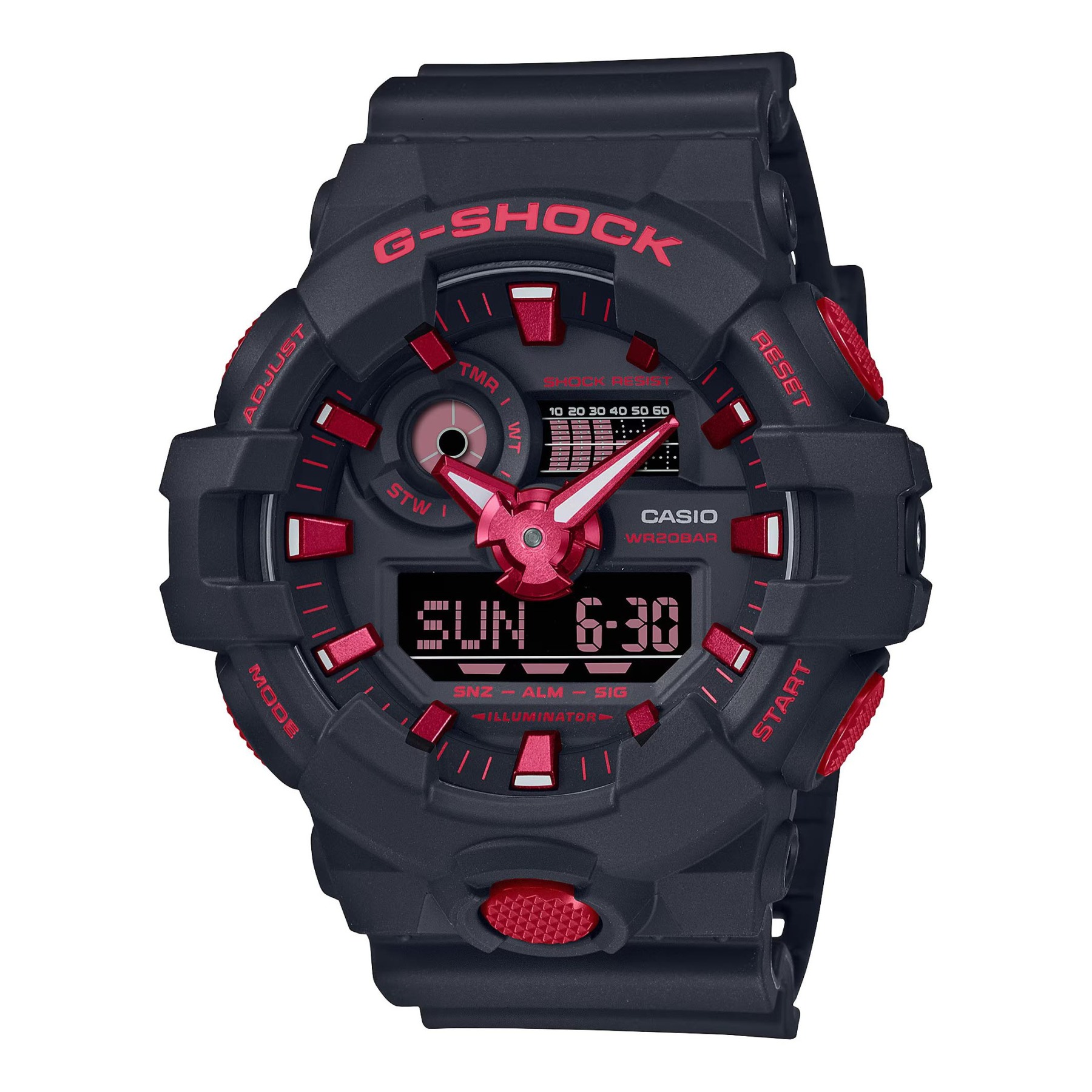 Casio G-Shock GA-700BNR-1A Analog Digital Men's Watch (Black x Red Ignite Series) GA700BNR-1A
