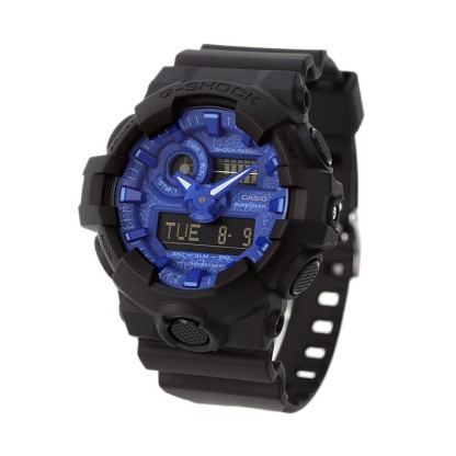 Casio G-Shock GA-700BP-1A Analog Digital paisley patterned Watch Blue Black ozdigitalwatch.com.au