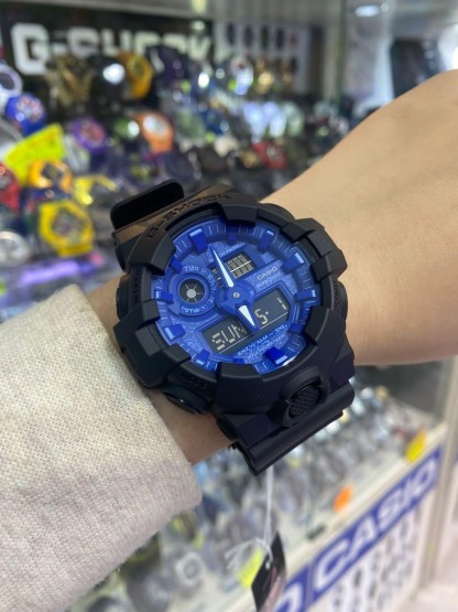 Casio G-Shock GA-700BP-1A Analog Digital paisley patterned Watch Blue Black ozdigitalwatch.com.au