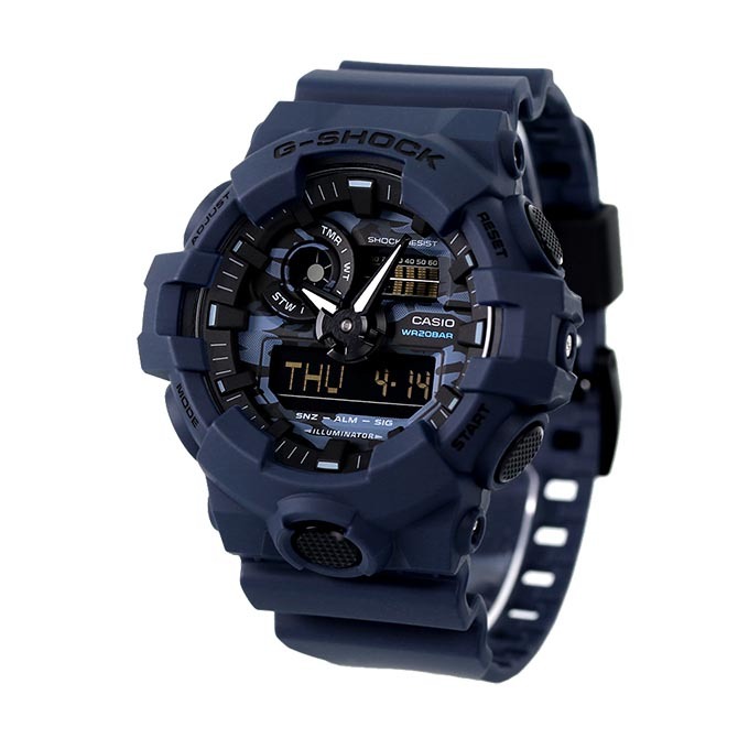 Casio G-Shock GA-700CA-2A Analog Digital Men Watch Navy Blue Camouflage ozdigitalwatch.com.au