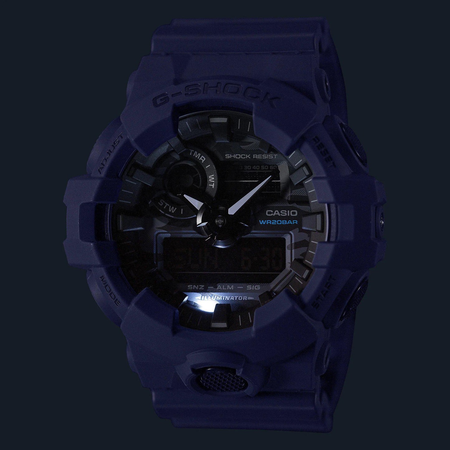 Casio G-Shock GA-700CA-2A Analog Digital Men Watch Navy Blue Camouflage ozdigitalwatch.com.au