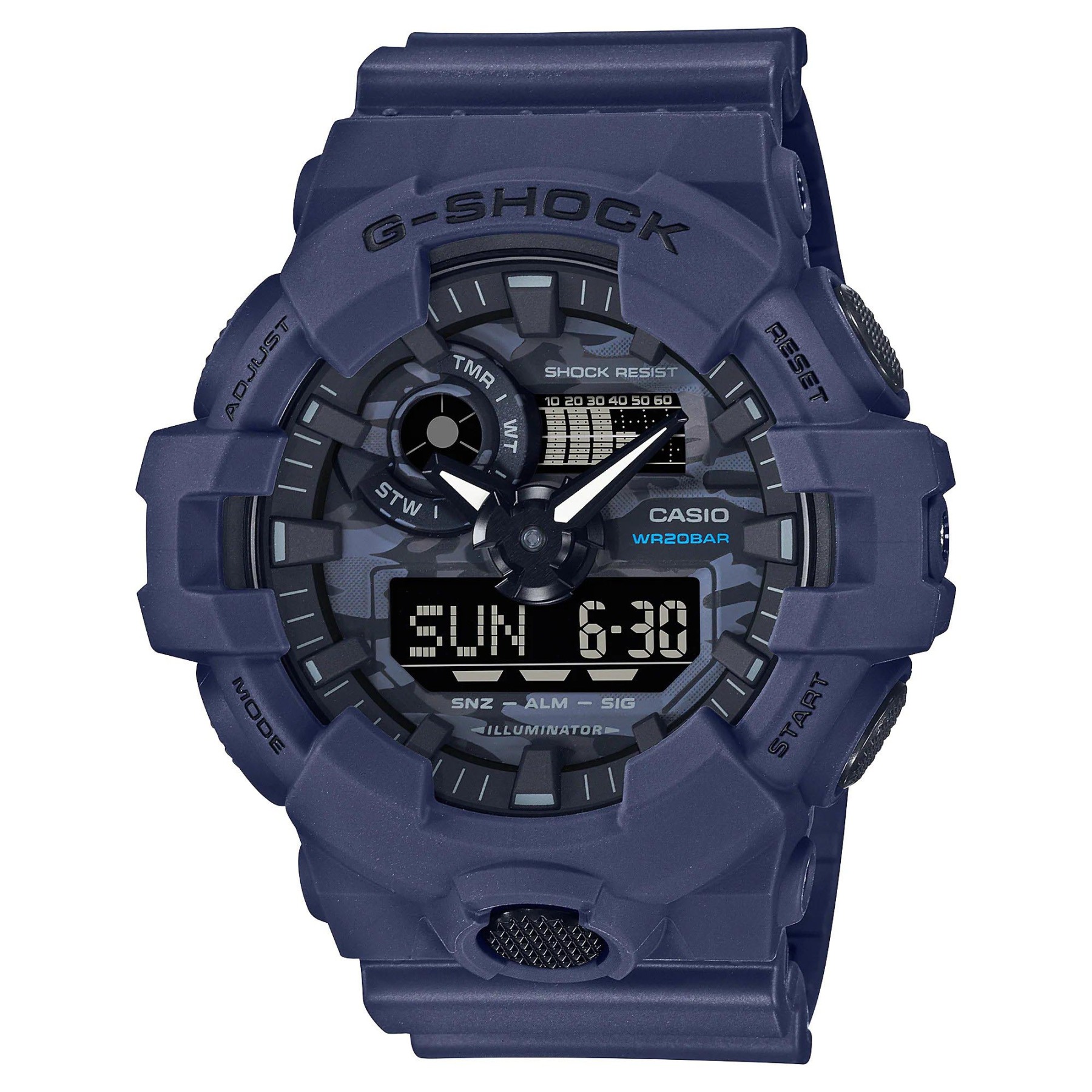 Casio G-Shock GA-700CA-2A Navy Blue & Camouflage Analog Digital Men's Watch 