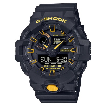 Casio G-Shock GA-700CY-1A Analog Digital Men Watch Black x Yellow ozDigitalWatch.com.au
