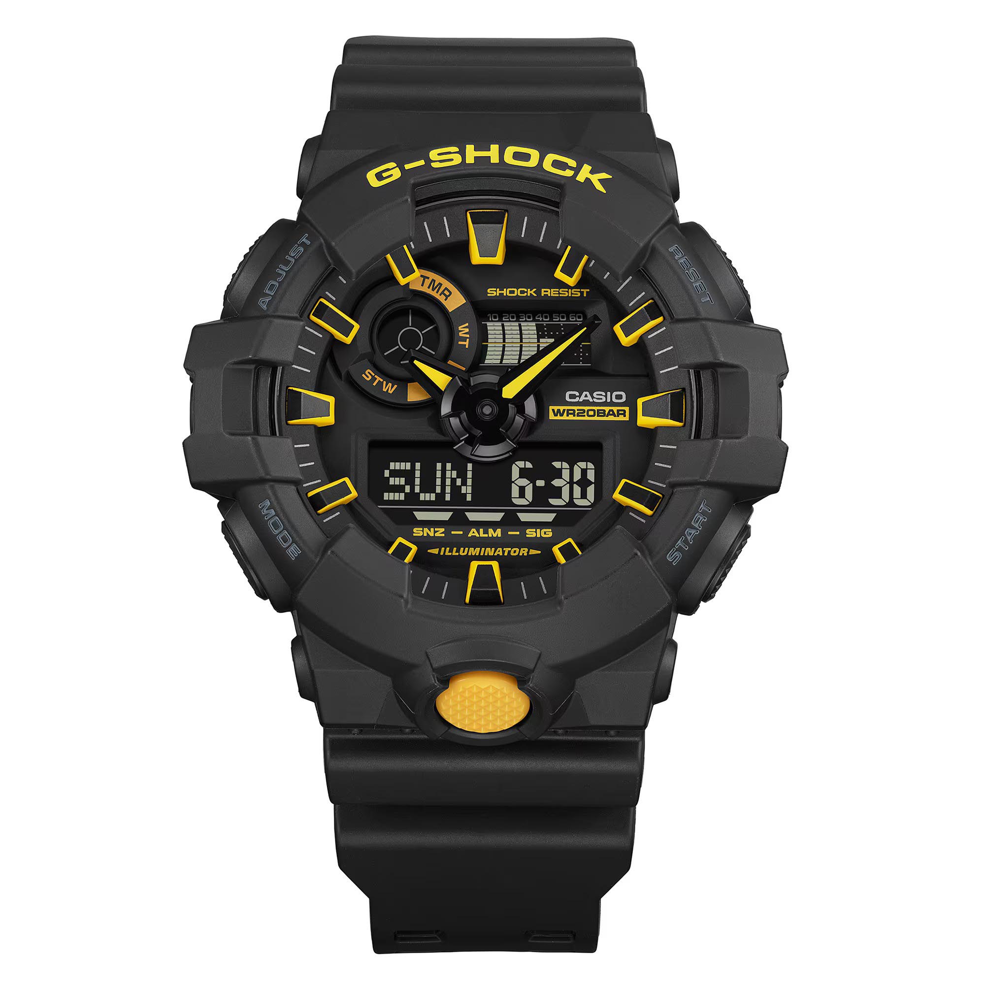 Casio G-Shock GA-700CY-1A Analog Digital Men Watch Black x Yellow ozDigitalWatch.com.au