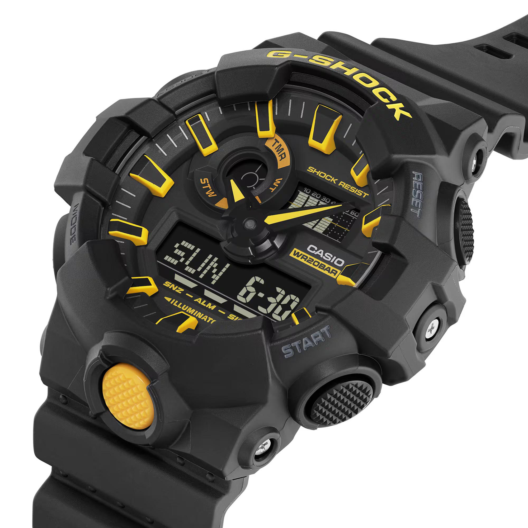 Casio G-Shock GA-700CY-1A Analog Digital Men Watch Black x Yellow ozDigitalWatch.com.au