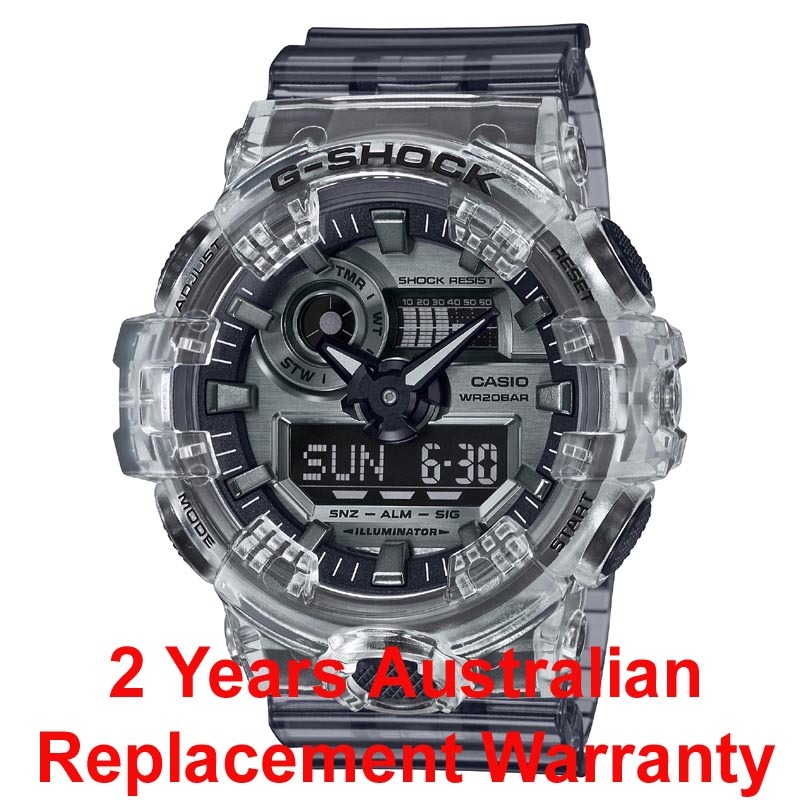 Casio G-Shock GA-700SK-1A Analog Digital Men Watch Black Semi-Transparent ozdigitalwatch.com.au