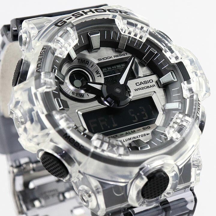 Casio G-Shock GA-700SK-1A Analog Digital Men Watch Black Semi-Transparent ozdigitalwatch.com.au