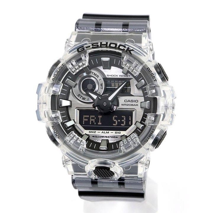 Casio G-Shock GA-700SK-1A Analog Digital Men Watch Black Semi-Transparent ozdigitalwatch.com.au