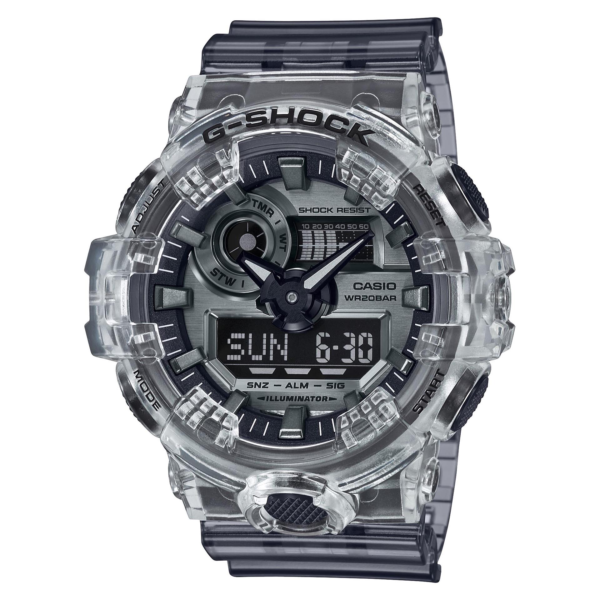 Casio G-Shock GA-700SK-1A Analog Digital Men's Watch (Black Transparent) GA700SK-1A