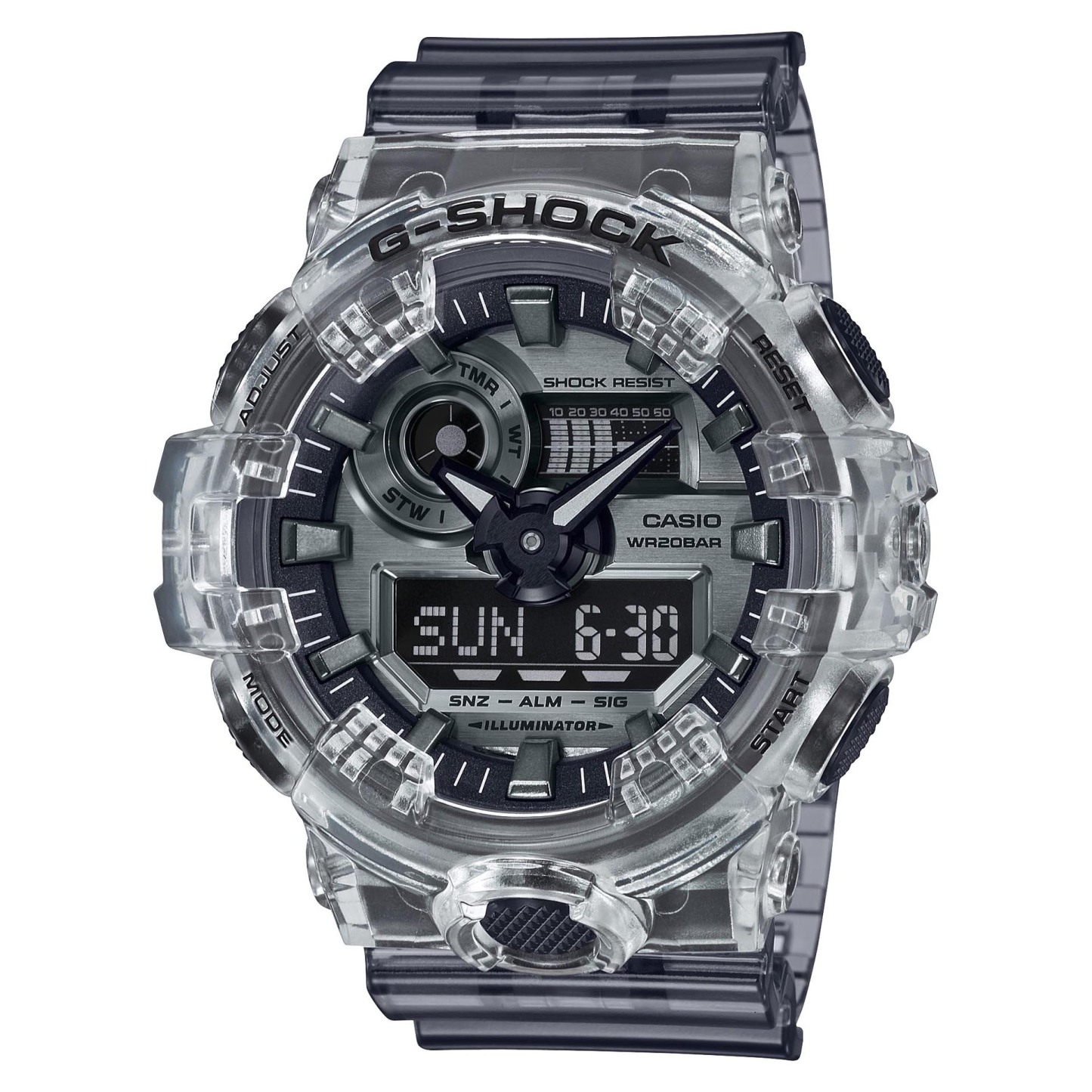 Casio G-Shock GA-700SK-1A Analog Digital Men's Watch (Black Transparent) GA700SK-1A