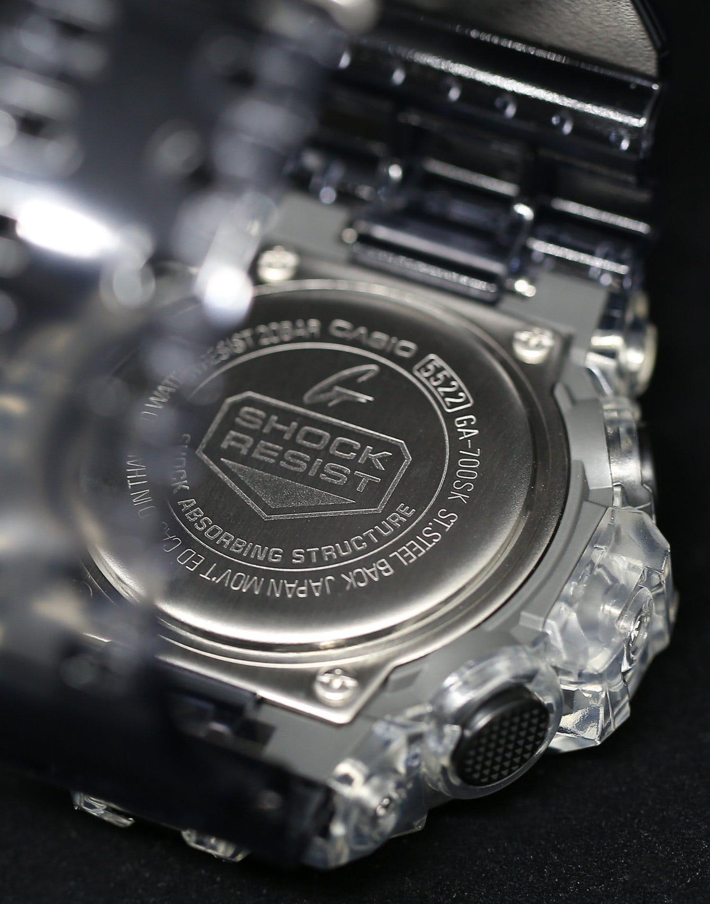Casio G-Shock GA-700SK-1A Analog Digital Men Watch Black Semi-Transparent ozdigitalwatch.com.au