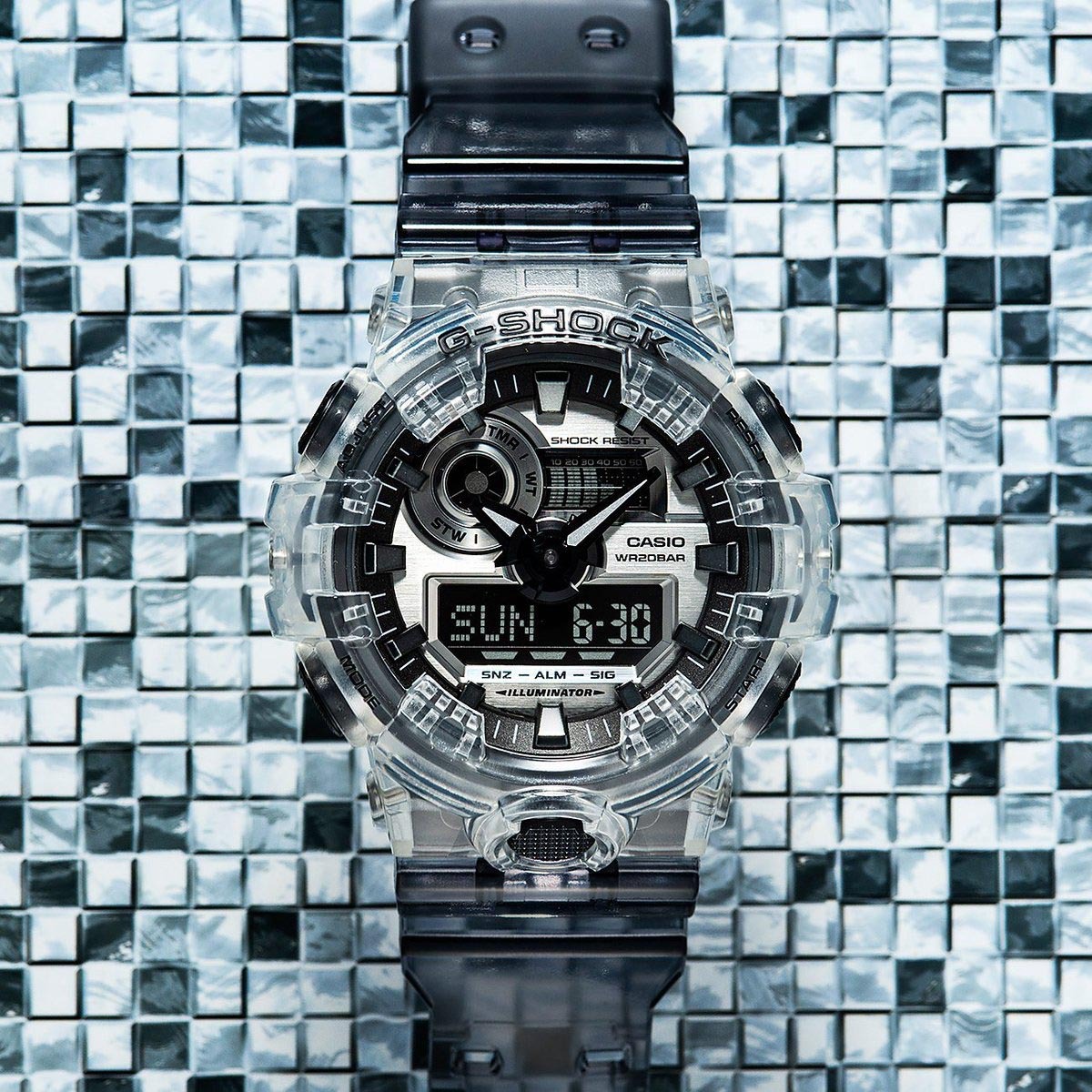 Casio G-Shock GA-700SK-1A Analog Digital Men Watch Black Semi-Transparent ozdigitalwatch.com.au