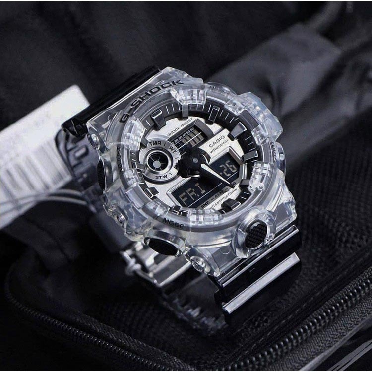 Casio G-Shock GA-700SK-1A Analog Digital Men Watch Black Semi-Transparent ozdigitalwatch.com.au