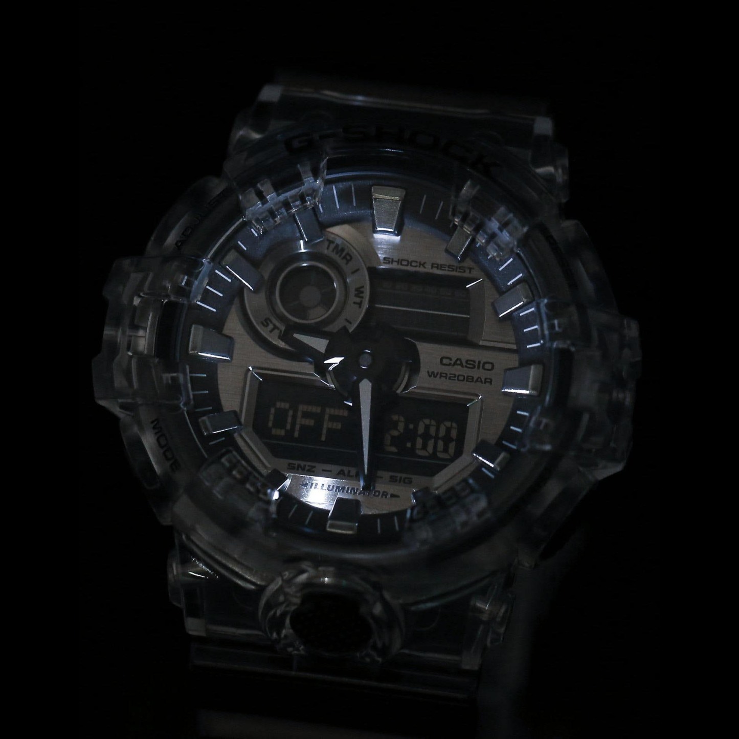 Casio G-Shock GA-700SK-1A Analog Digital Men Watch Black Semi-Transparent ozdigitalwatch.com.au
