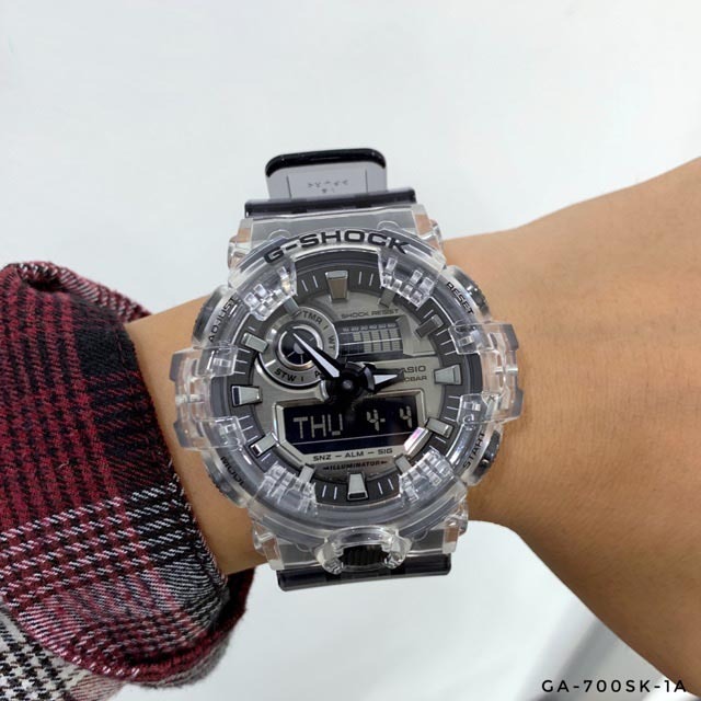 Casio G-Shock GA-700SK-1A Analog Digital Men Watch Black Semi-Transparent ozdigitalwatch.com.au