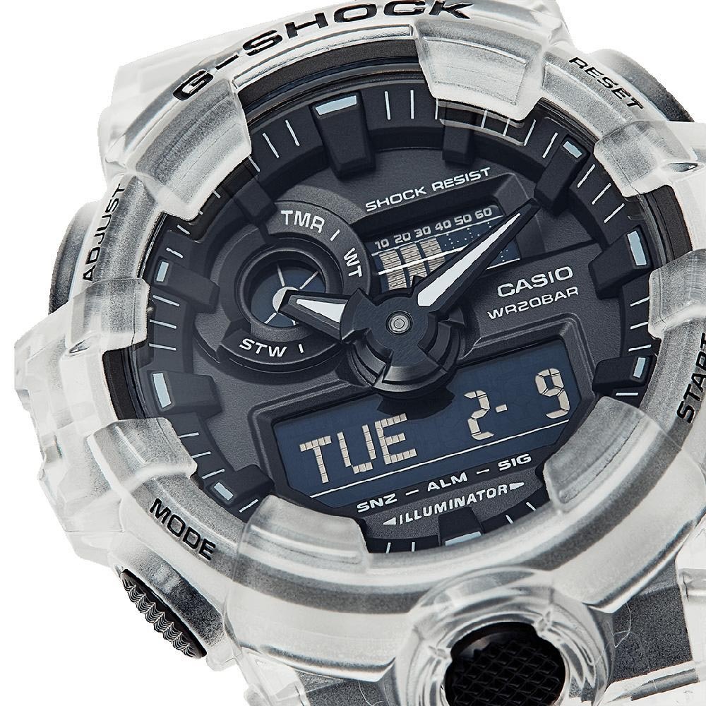 Casio G-Shock GA-700SKE-7A Analog Digital Men Watch Clear Transparent Black ozdigitalwatch.com.au
