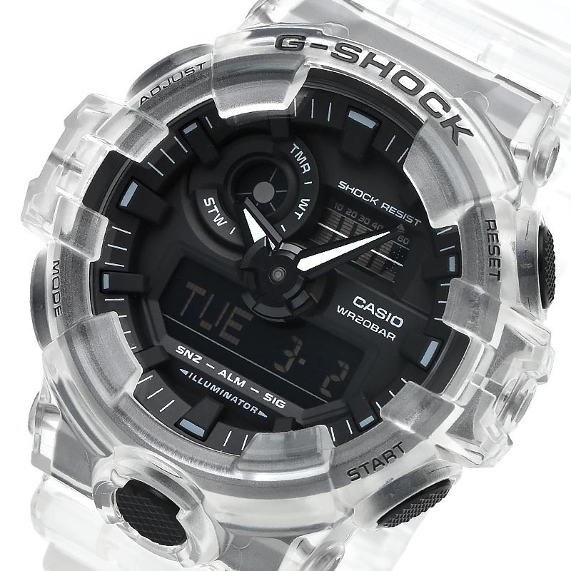 Casio G-Shock GA-700SKE-7A Analog Digital Men Watch Clear Transparent Black ozdigitalwatch.com.au