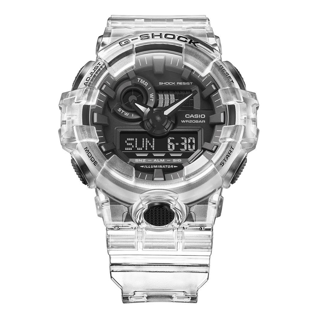 Casio G-Shock GA-700SKE-7A Analog Digital Men Watch Clear Transparent Black ozdigitalwatch.com.au