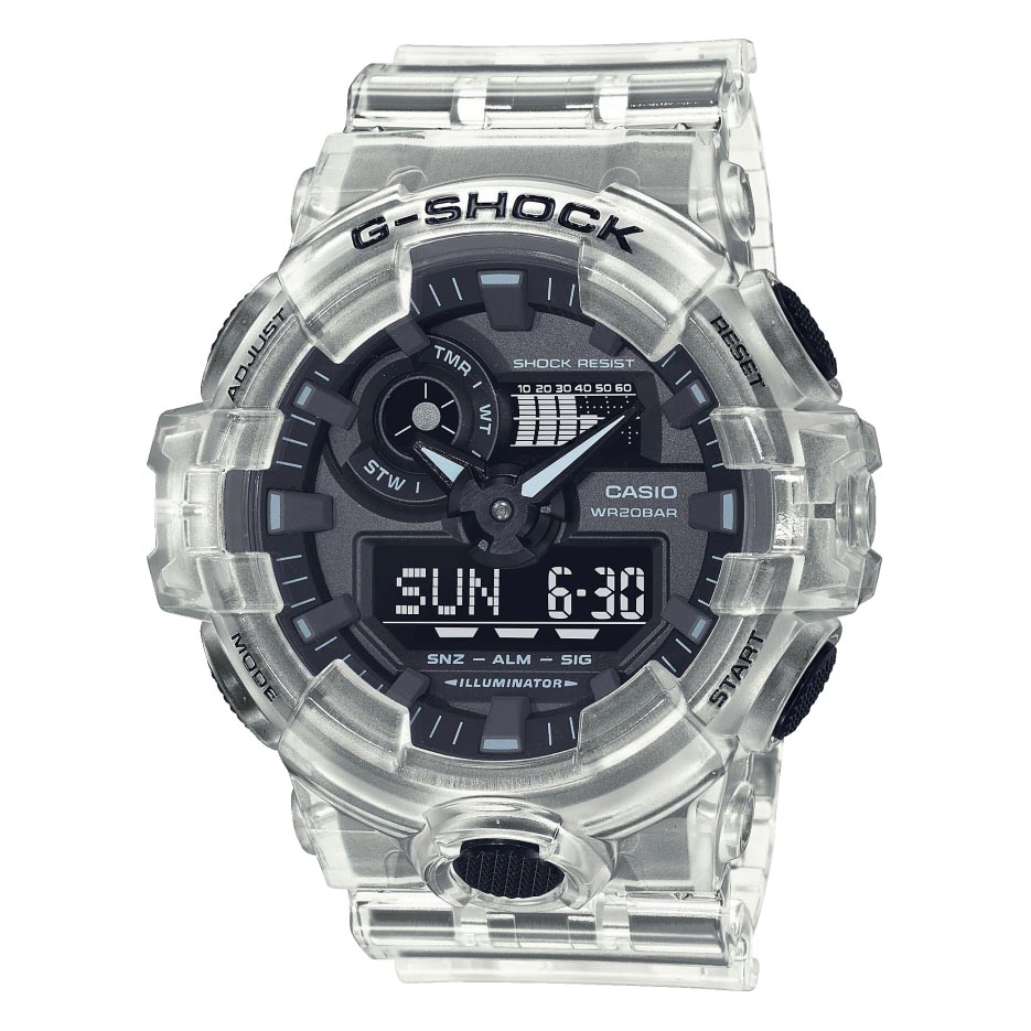 Casio G-Shock GA-700SKE-7A Skeleton Analog Digital Men's Watch (Clear Transparent & Black) GA700SKE-7A