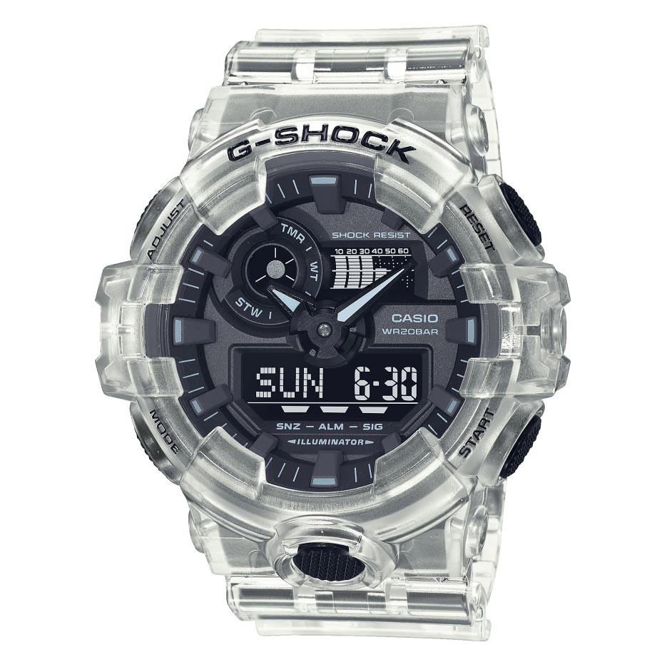 Casio G-Shock GA-700SKE-7A Skeleton Analog Digital Men's Watch (Clear Transparent & Black) GA700SKE-7A