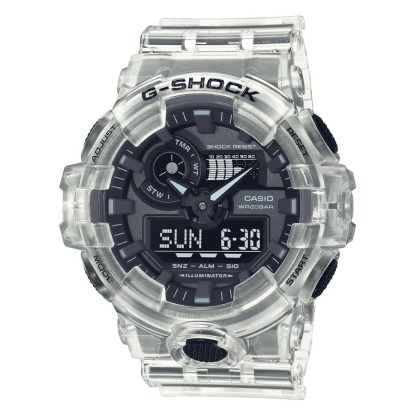 Casio G-Shock GA-700SKE-7A Skeleton Analog Digital Men's Watch (Clear Transparent & Black) GA700SKE-7A