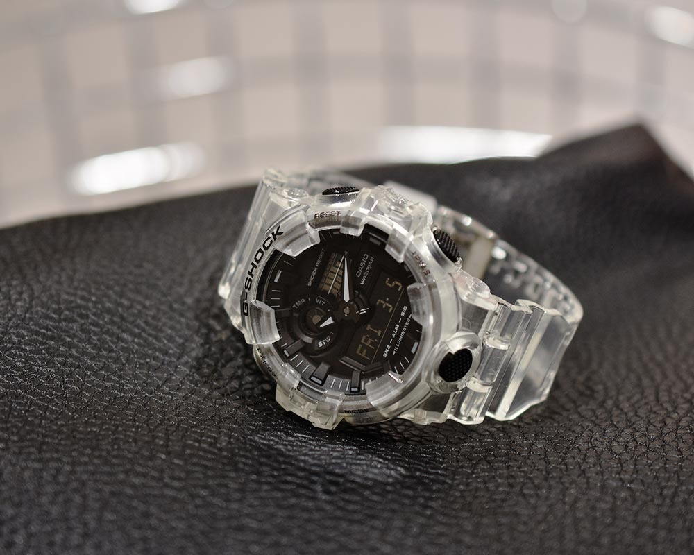 Casio G-Shock GA-700SKE-7A Analog Digital Men Watch Clear Transparent Black ozdigitalwatch.com.au
