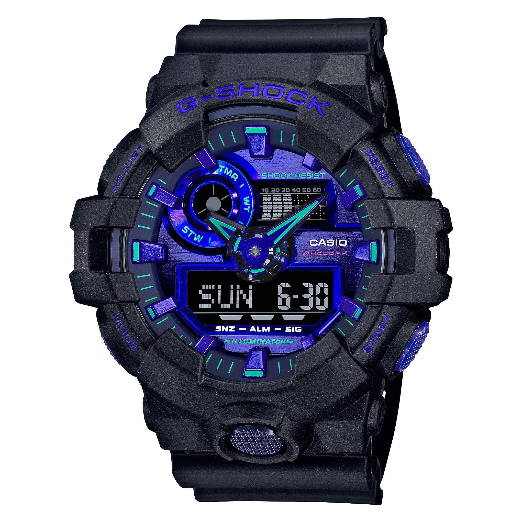 Casio G-Shock GA-700VB-1A Analog Digital Men Watch Virtual Blue ozdigitalwatch.com.au