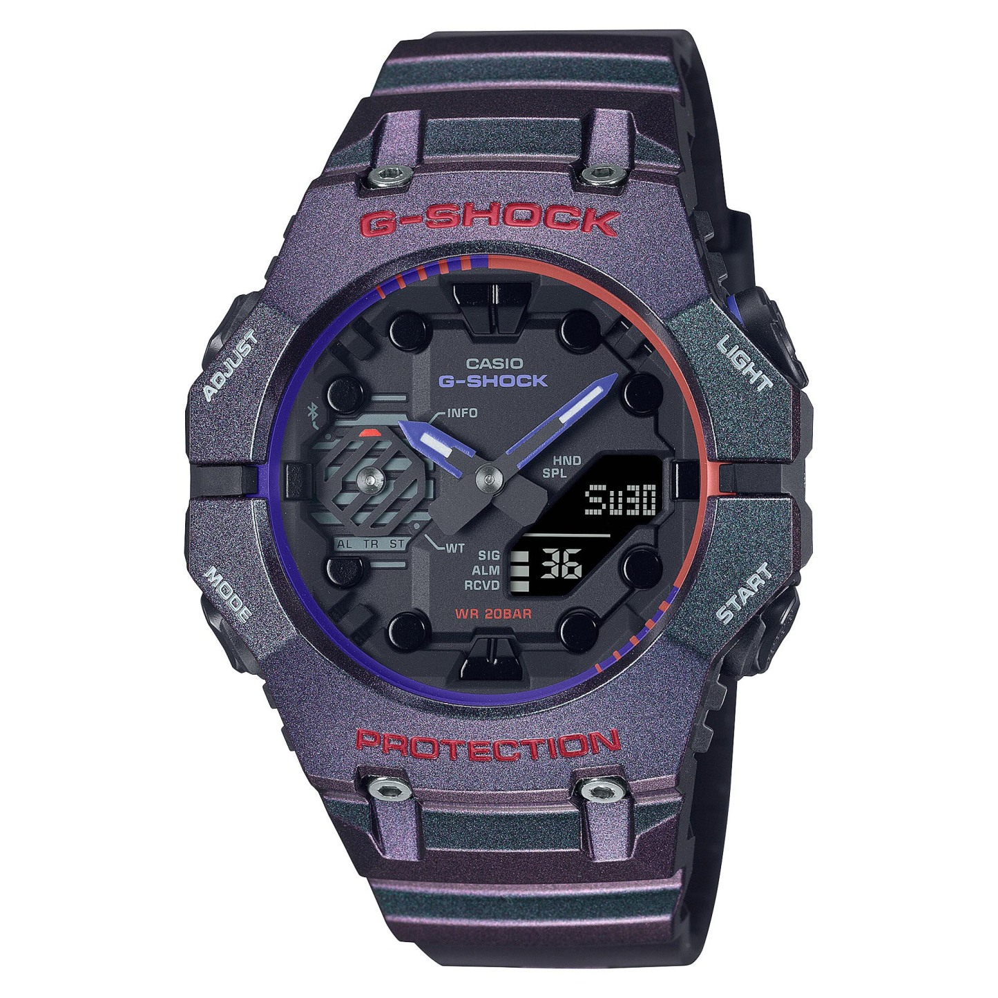Casio G-Shock GA-B001AH-6A Smartphone Link Analog-Digital Men Watch (Purple x Green) GAB001AH-6A