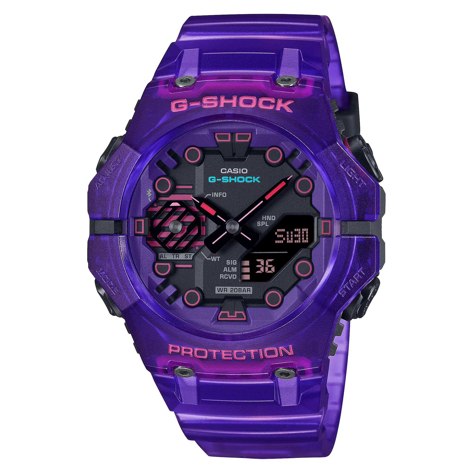 Casio G-Shock GA-B001CBRS-6A Bluetooth Smartphone Link Watch Purple OzDigitalWatch.com.au