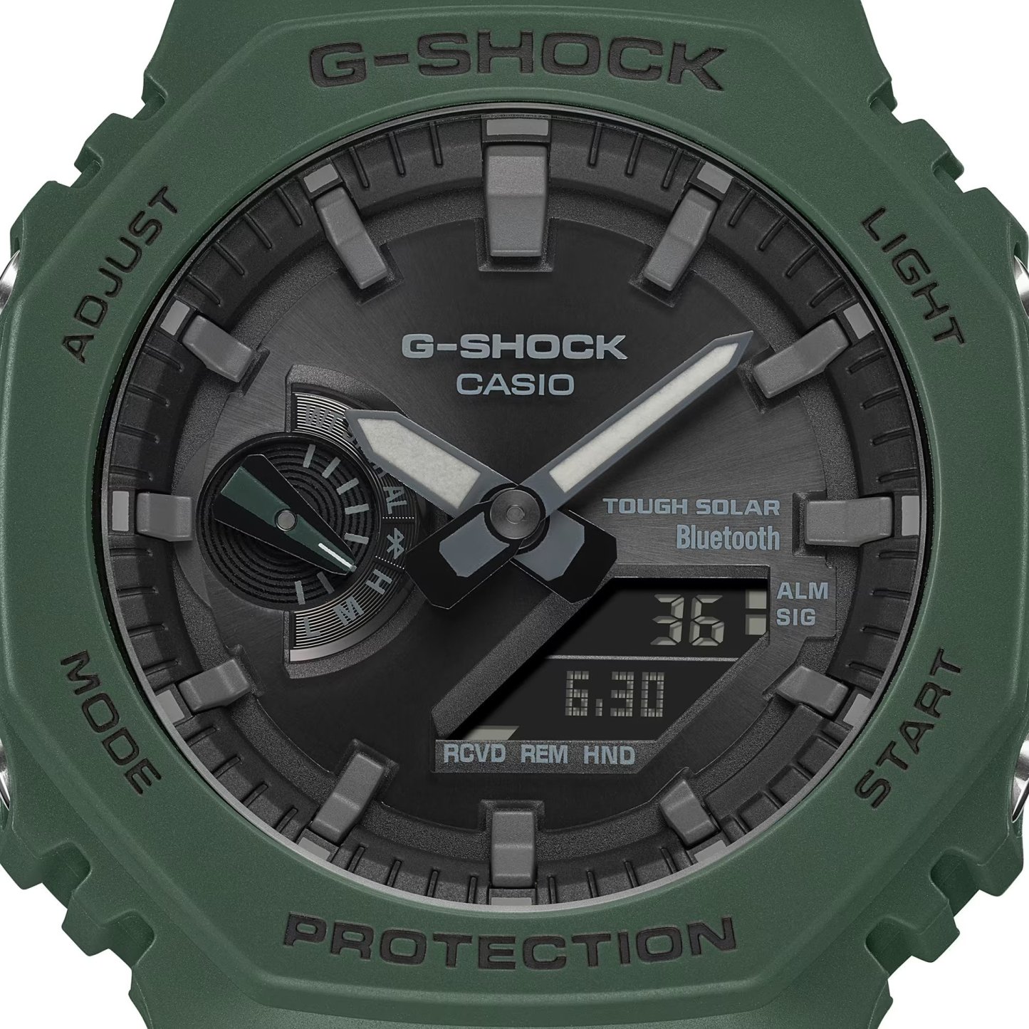 Casio G-Shock GA-B2100-3A CasiOak Solar Bluetooth Analog Digital Men's Watch (Green) GAB2100-3A