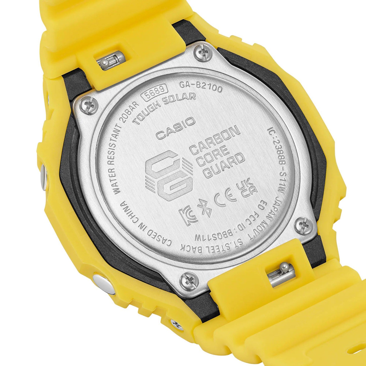 Casio G-Shock GA-B2100C-9A CasiOak Solar Bluetooth Men Watch Yellow ozdigitalwatch.com.au