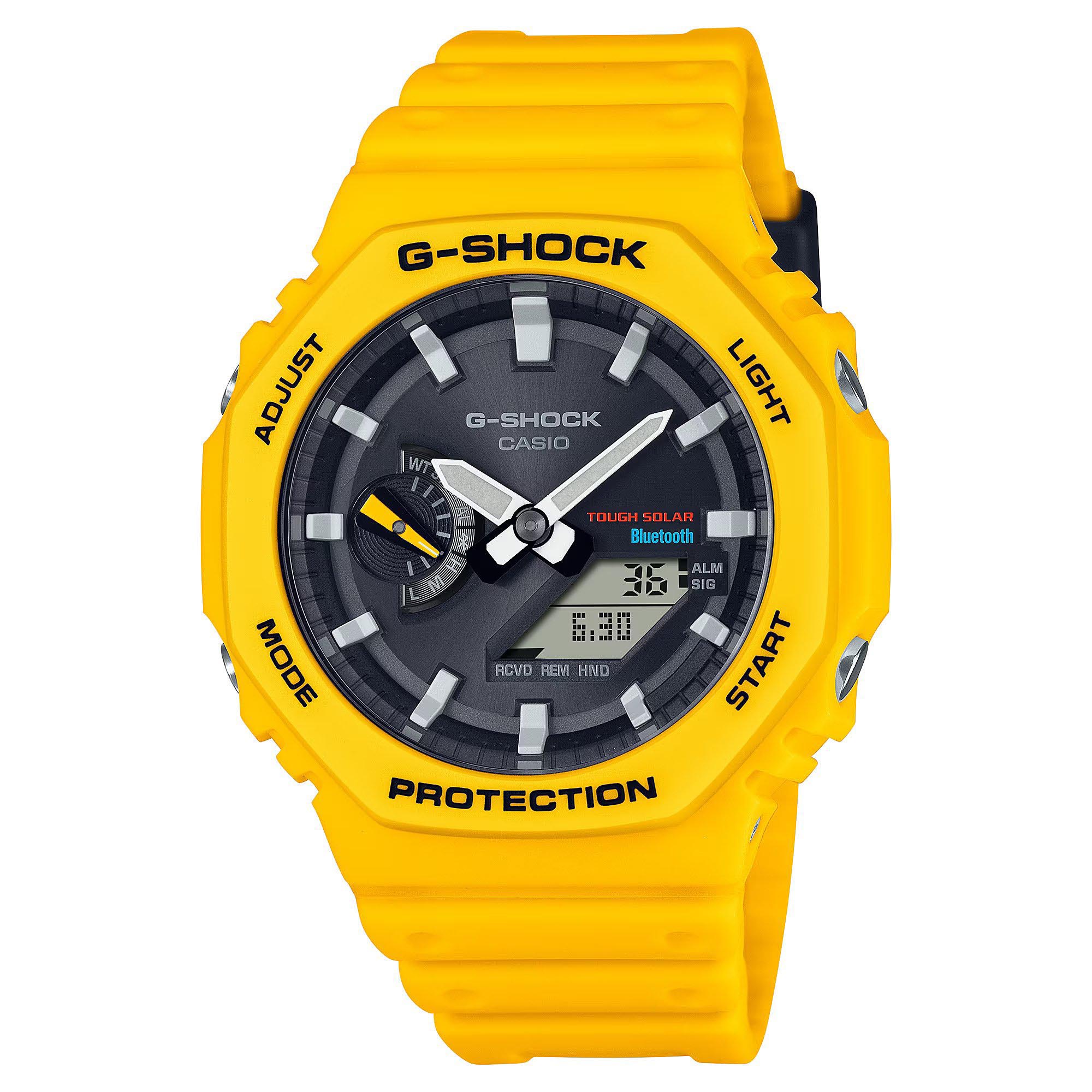 Casio G-Shock GA-B2100C-9A CasiOak Solar Bluetooth Men Watch Yellow ozdigitalwatch.com.au