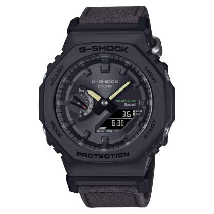 Casio G-Shock GA-B2100CT-1A5 CasiOak Solar Bluetooth Men's Watch - Black & Dark Brown, Cloth Band