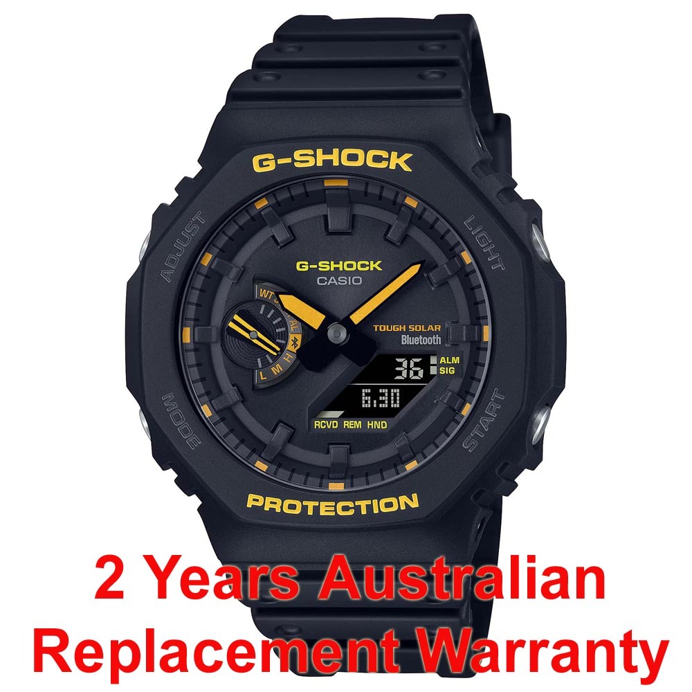 Casio G-Shock GA-B2100CY-1A CasiOak Solar Bluetooth Men Watch Black Yellow ozdigitalwatch.com.au