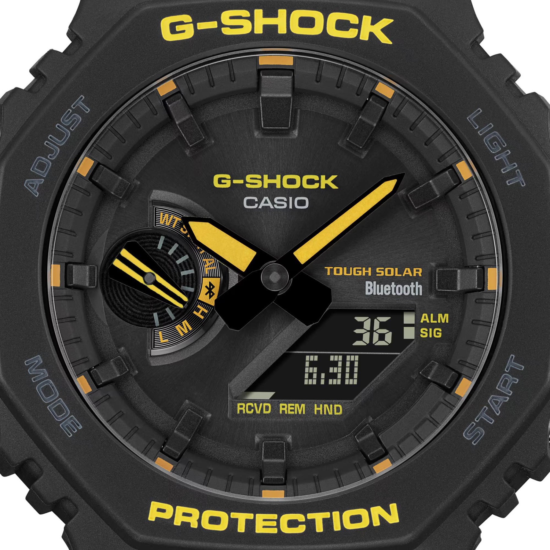 Casio G-Shock GA-B2100CY-1A CasiOak Solar Bluetooth Men Watch Black Yellow ozdigitalwatch.com.au