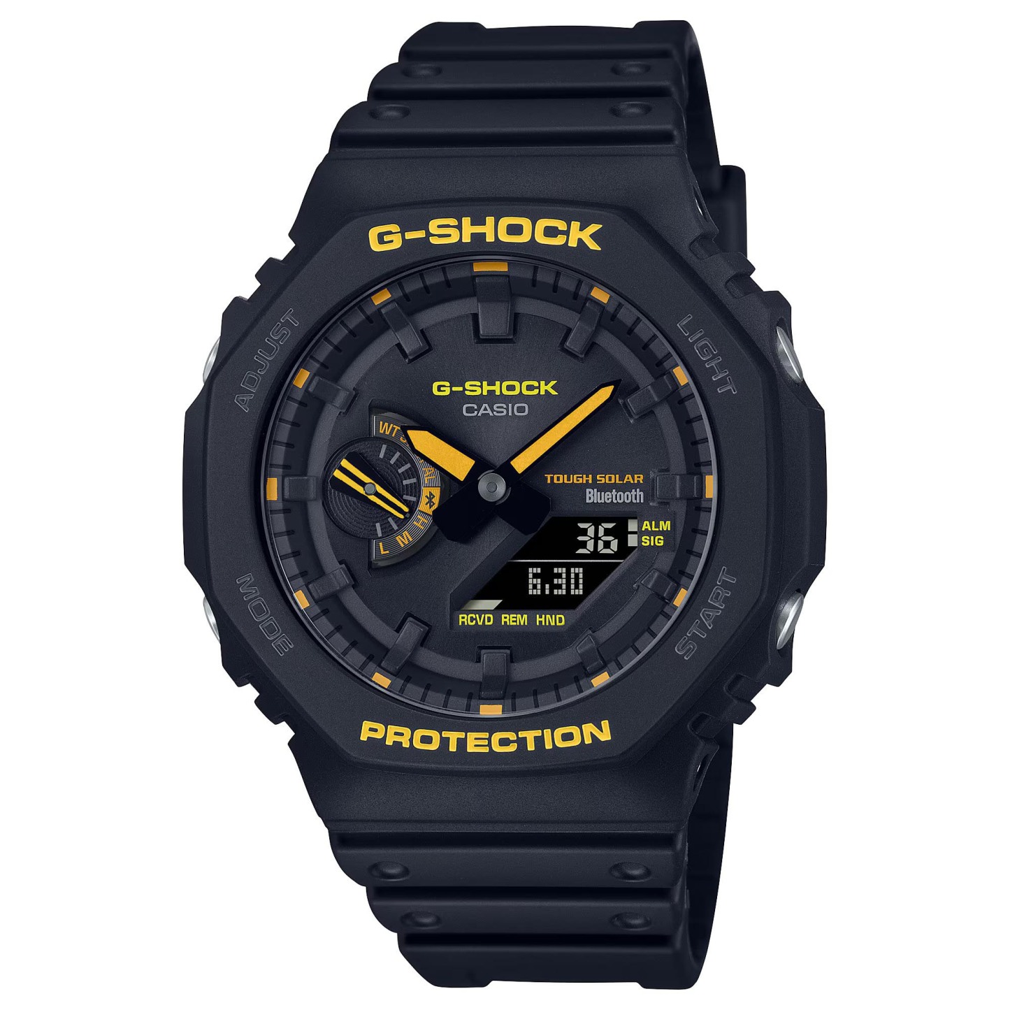 Casio G-Shock GA-B2100CY-1A CasiOak Solar Mobile Link Analog Digital Men's Watch (Black, Yellow)