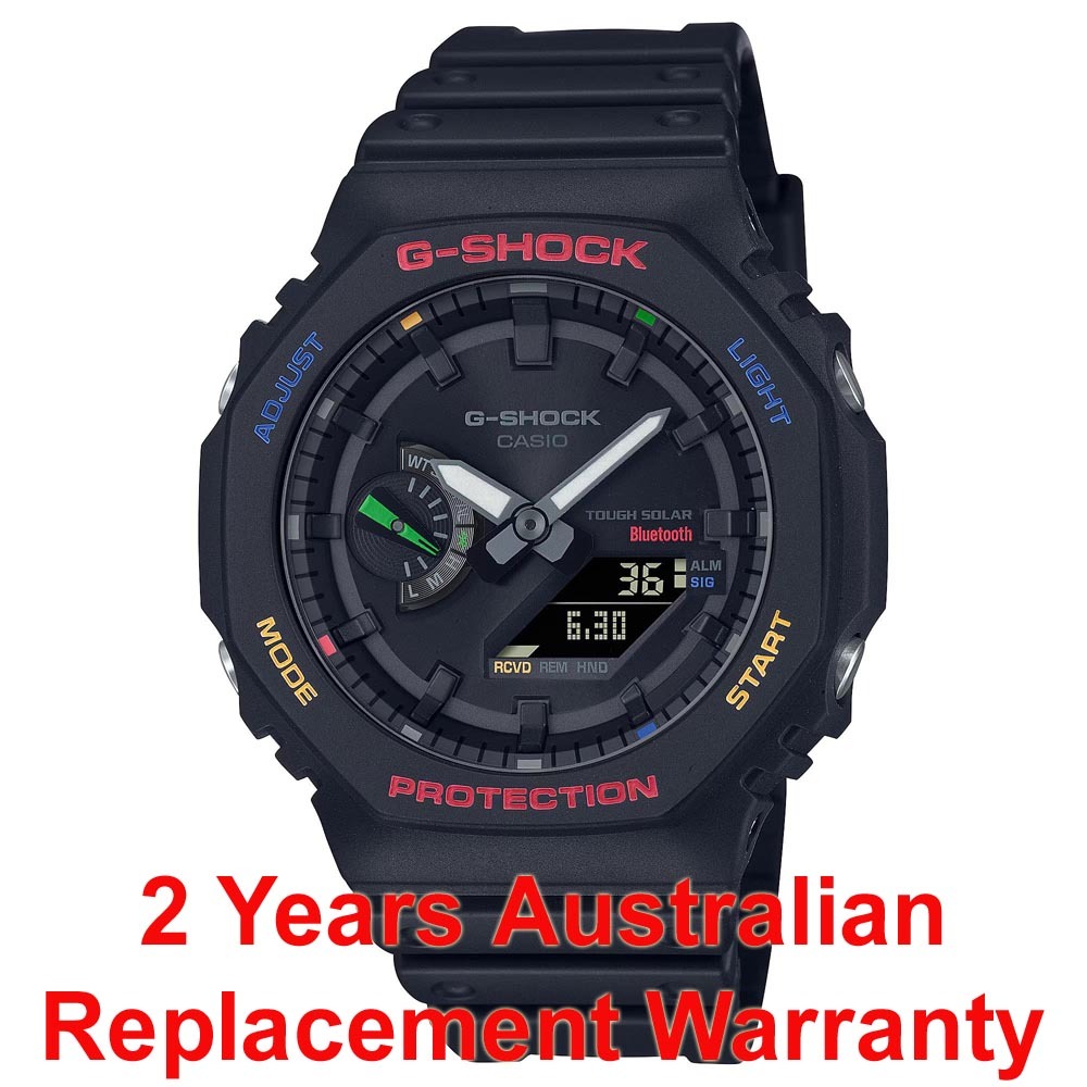 Casio G-Shock GA-B2100FC-1A CasiOak Solar Mobile Link Analog Digital Men's Watch (Black, Colorful) GAB2100FC-1A