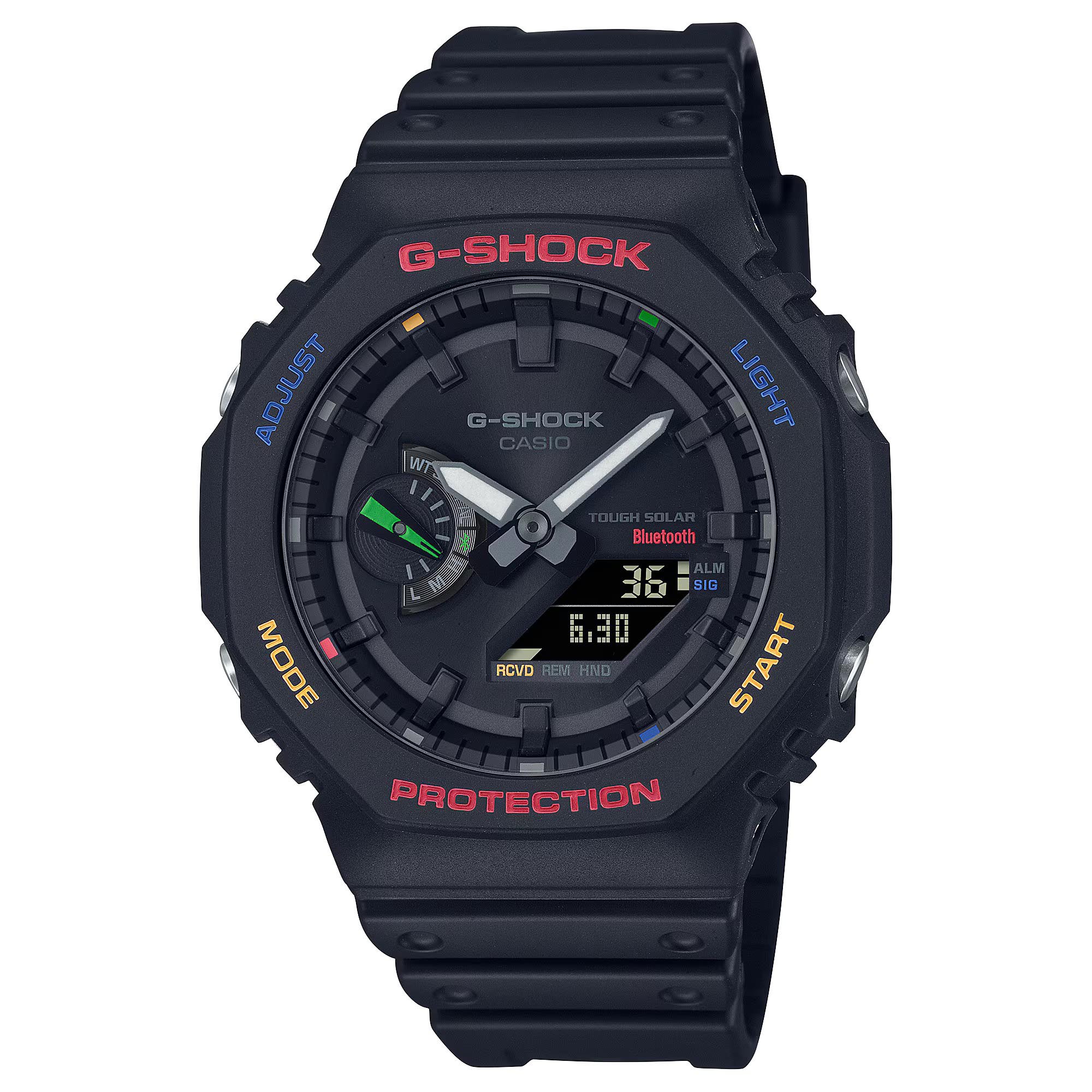 Casio G-Shock GA-B2100FC-1A CasiOak Solar Mobile Link Analog Digital Men's Watch (Black, Colorful) GAB2100FC-1A