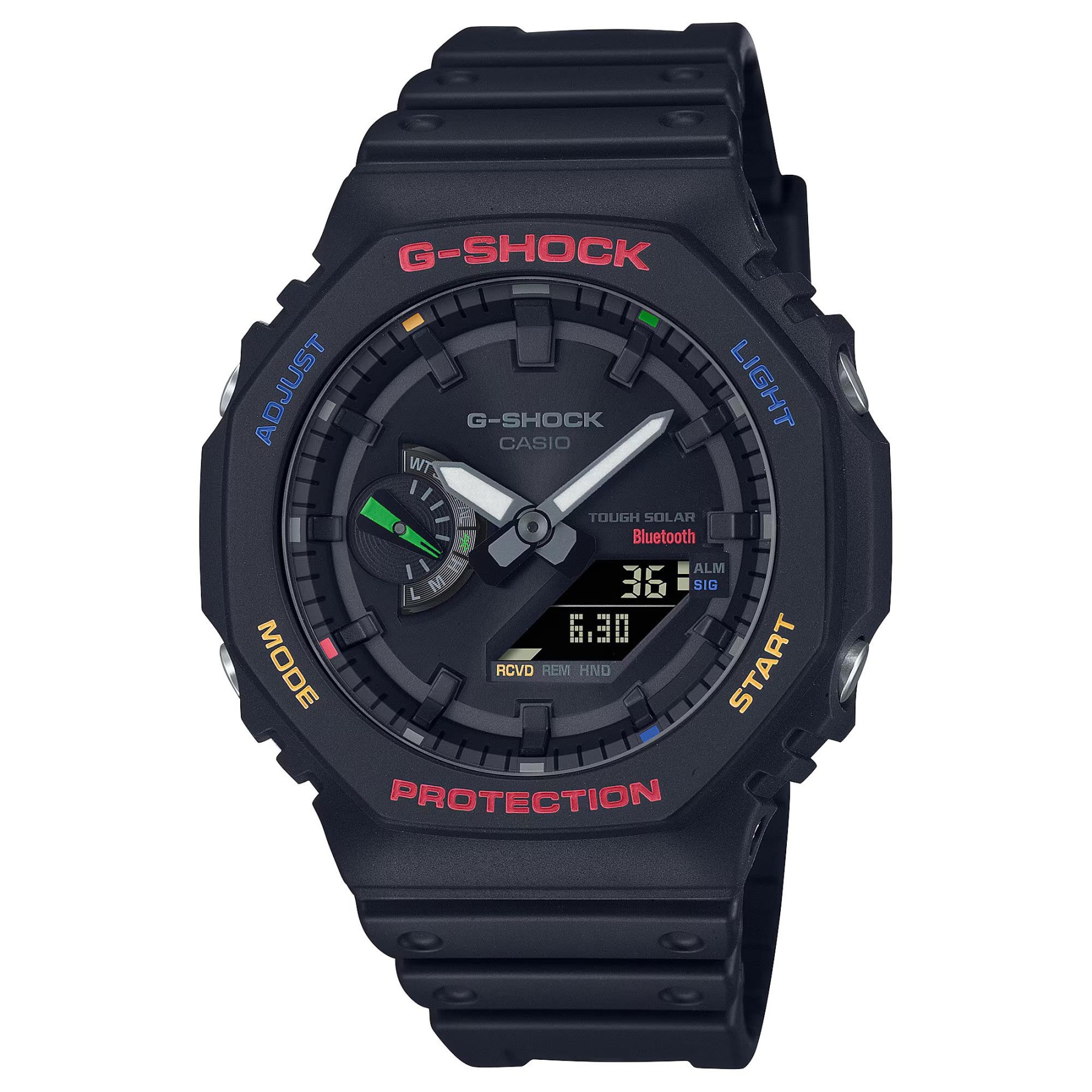 Casio G-Shock GA-B2100FC-1A CasiOak Solar Mobile Link Analog Digital Men's Watch (Black, Colorful) GAB2100FC-1A