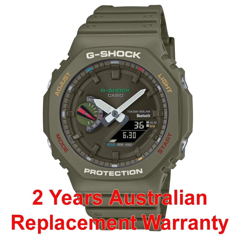 Casio G-Shock GA-B2100FC-3A CasiOak Solar Mobile Link Men Watch Green Colorful ozdigitalwatch.com.au