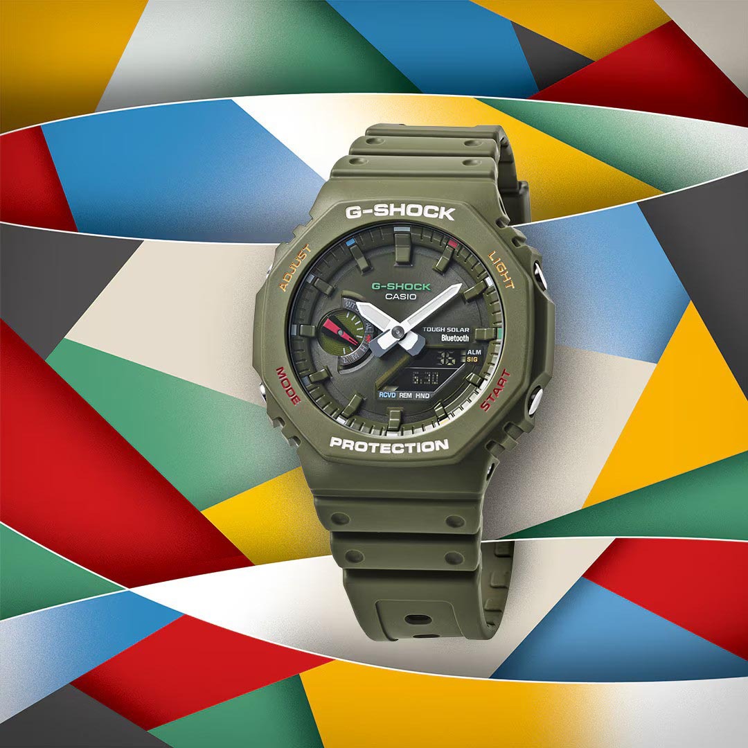 Casio G-Shock GA-B2100FC-3A CasiOak Solar Mobile Link Men Watch Green Colorful ozdigitalwatch.com.au