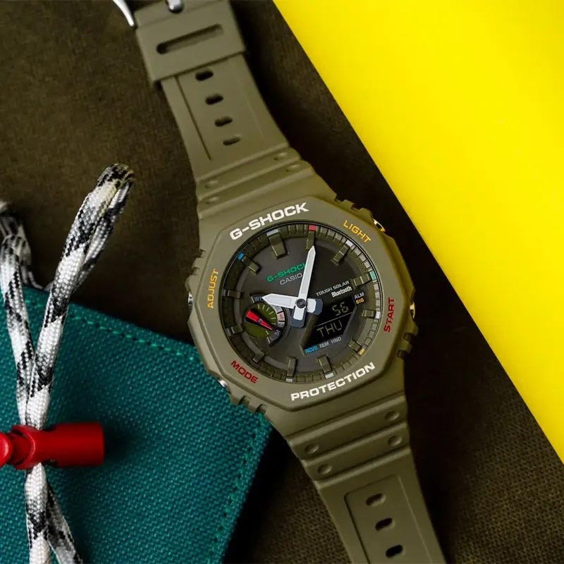 Casio G-Shock GA-B2100FC-3A CasiOak Solar Mobile Link Men Watch Green Colorful ozdigitalwatch.com.au
