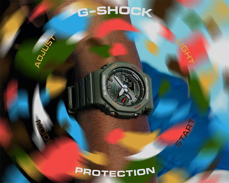 Casio G-Shock GA-B2100FC-3A CasiOak Solar Mobile Link Men Watch Green Colorful ozdigitalwatch.com.au