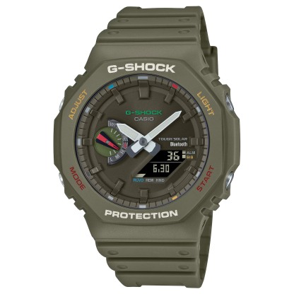 Casio G-Shock GA-B2100FC-3A CasiOak Solar Mobile Link Analog Digital Men's Watch (Green, Colorful) GAB2100FC-3A