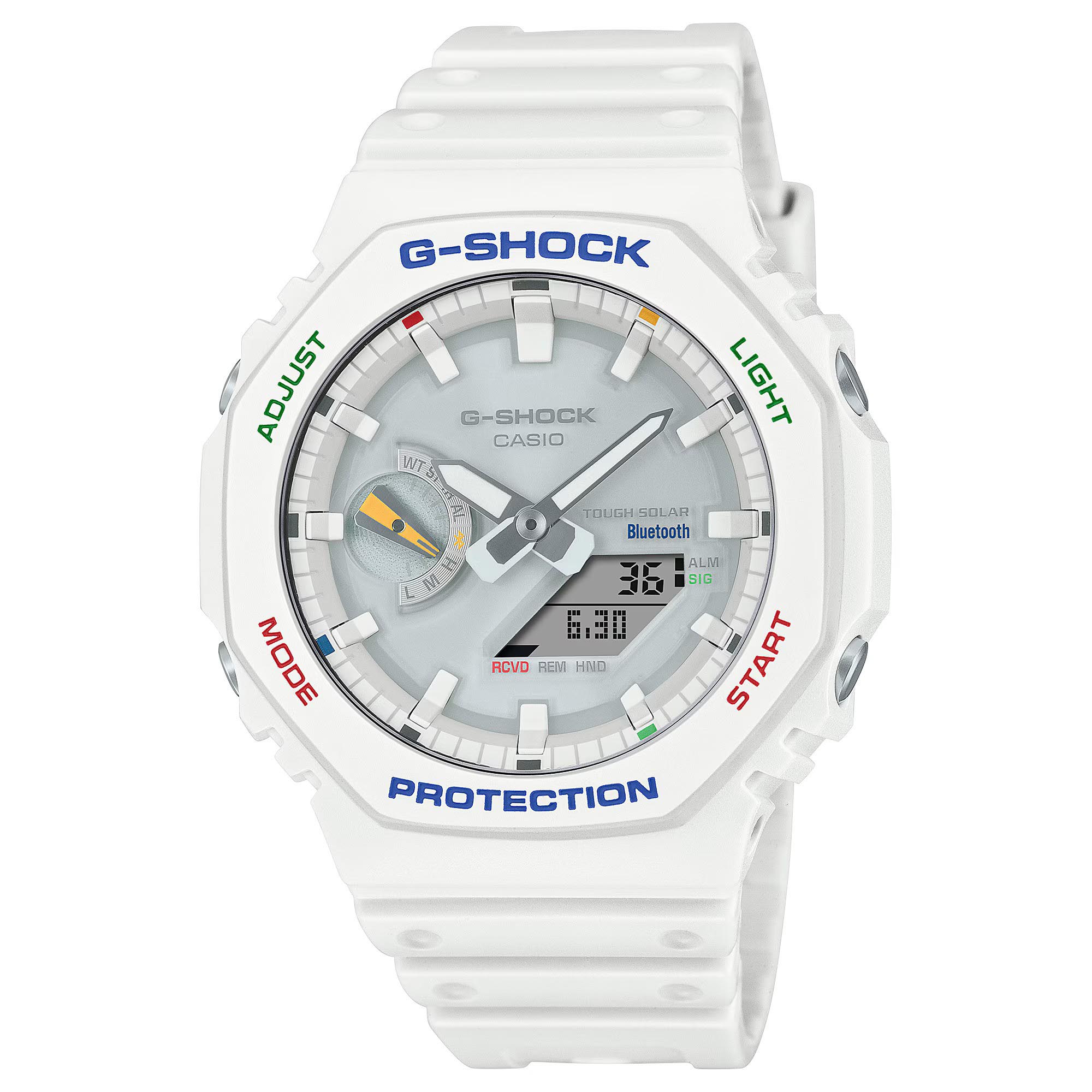 Casio G-Shock GA-B2100FC-7A CasiOak Solar Mobile Link Analog Digital Men's Watch (White, Colorful) GAB2100FC-7A