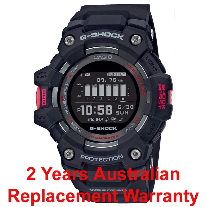 Casio G-Shock G-SQUAD GBD-100-1 Mobile Link Step Tracker Sport Watch Black ozDigitalWatch.com.au