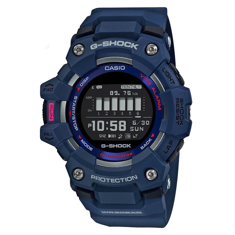 Casio G-Shock G-SQUAD GBD-100-2 Mobile Link Step Tracker Digital Sport Men's Watch (Blue) GBD100-2