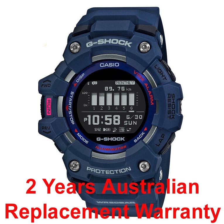 Casio G-Shock G-SQUAD GBD-100-2 Mobile Link Step Tracker Sport Watch Blue ozDigitalWatch.com.au