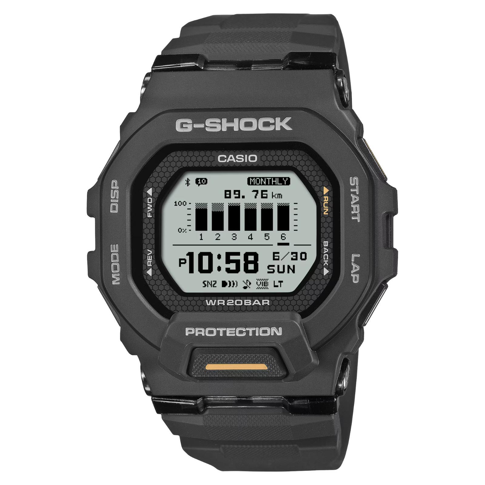 Casio G-Shock G-SQUAD GBD-200-1A1 Bluetooth Mobile Link Training Sport Men's Watch (Black)