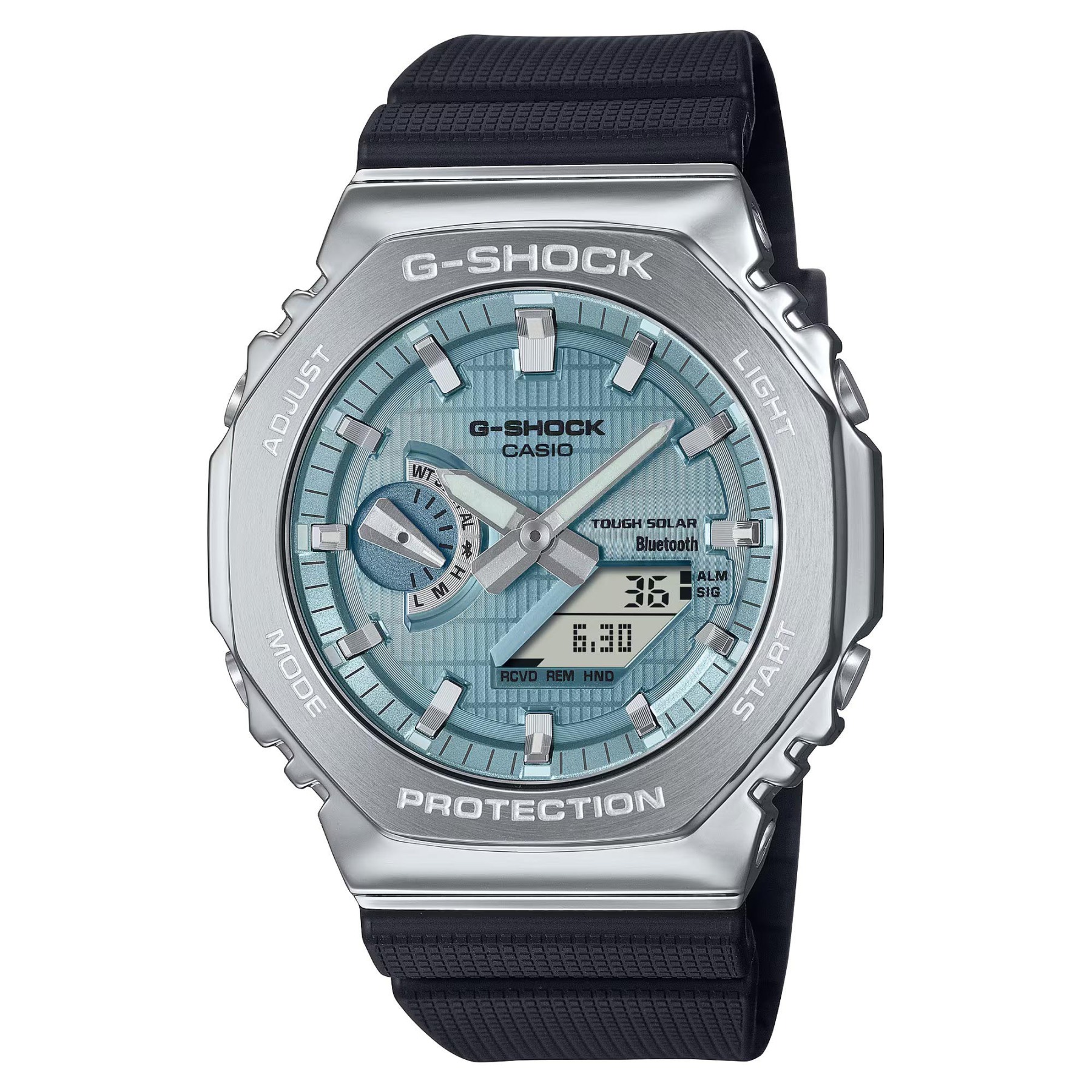 Casio G-Shock GBM-2100-1A2 CasiOak Bluetooth & Solar Metal Case Analog Digital Men's Watch (Black & Blue) GBM2100-1A2